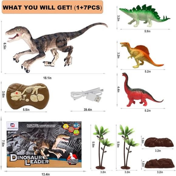 Remote Control Dinosaur Toys for BoysKids Girls 3 4 5 6 7 8 Years Old Electronic - Picture 2 of 6